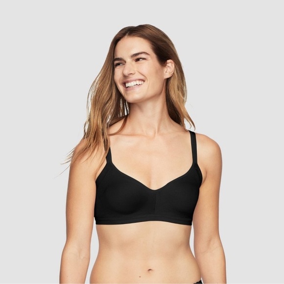 NWT Warner's Simply Perfect Underarm Smoothing Seamless Wireless Bra Black 36B - Picture 1 of 10